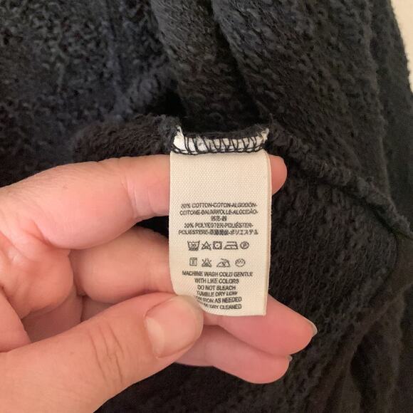 Free People womens small in the loop black cardigan oversized boho raw grunge hi - Picture 7 of 10